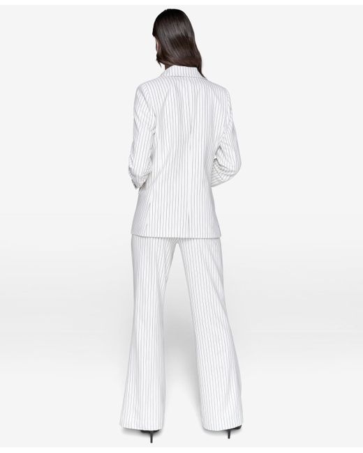 Karl Lagerfeld White Kalr Lagerfeld Paris Striped Double-breasted Jacket