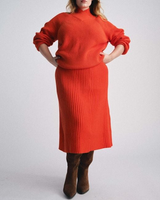 UNIVERSAL STANDARD Orange Plus Size Risa Sweater Skirt