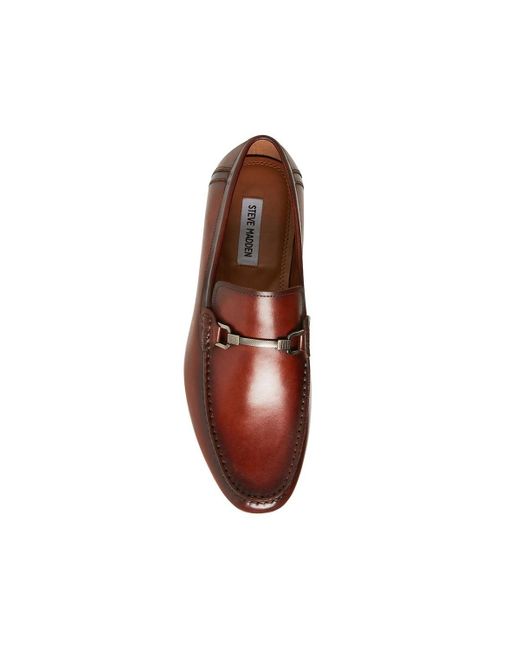 Steve Madden Brown Privacy Leather Bit Loafers for men