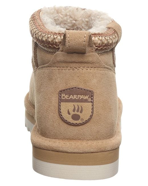BEARPAW Natural Langly Platform Pull-on Short Boots