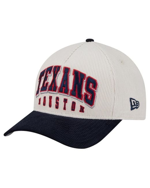 KTZ Red Cream/navy Houston Texans Two-tone Sided Corduroy 9forty A-frame Adjustable Hat for men