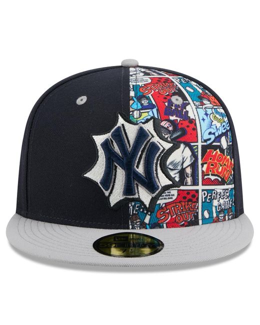 KTZ Blue Navy/gray New York Yankees 2025 Mlb Diamond Hero Edition 59fifty Fitted Hat for men