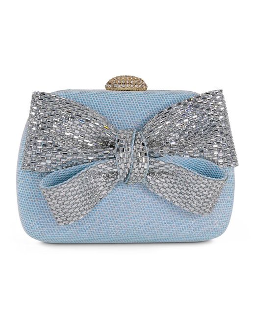 Badgley Mischka Blue Woman's Emmy Crystal Bow Minaudiere