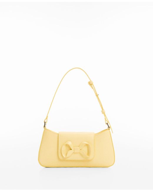 Mango Bow Detail Shoulder Bag in Metallic Lyst