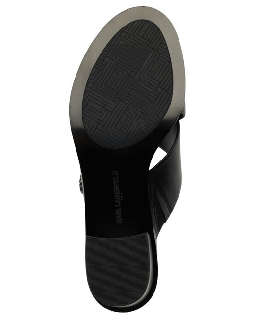 Karl Lagerfeld Black Henryk Crisscross Sandals