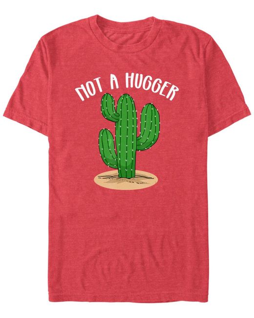 Design By Humans Pink Not A hugger Botanical Cactus T-shirt for men