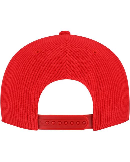 '47 Red Chicago Bulls Double Header Sidepatch Cord Hitch Adjustable Hat for men