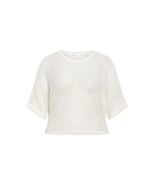 City Chic White Plus Size Crochet Knit Top