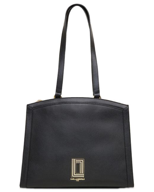 Karl Lagerfeld Simone Medium Leather Tote Bag in Black Lyst