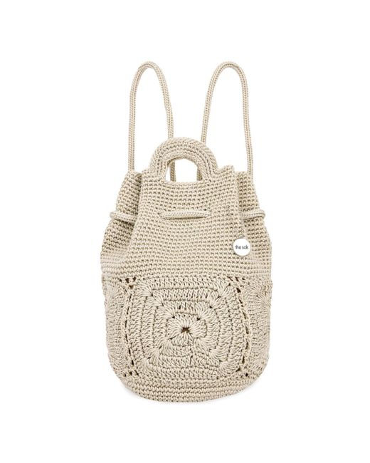 The Sak White Dylan Crochet Small Backpack