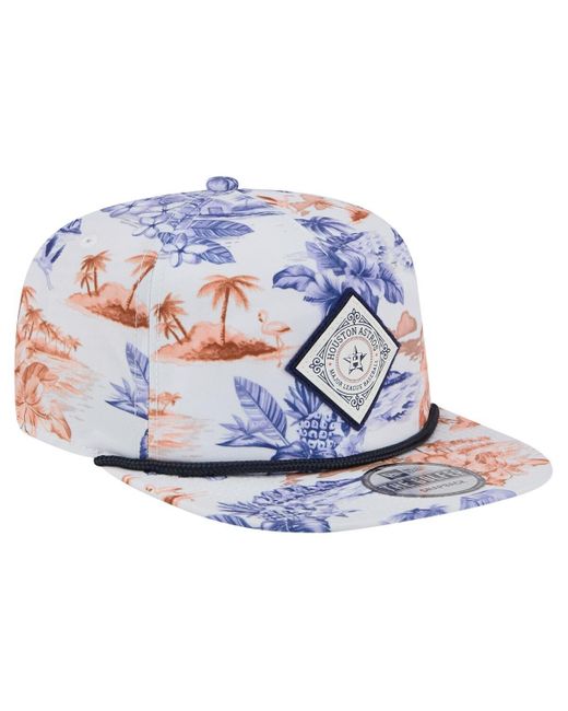 KTZ Blue Houston Astros Printed Island Golfer Snapback Hat for men