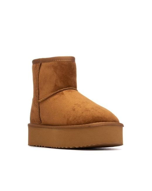 Xti Brown Winter Suede Booties By