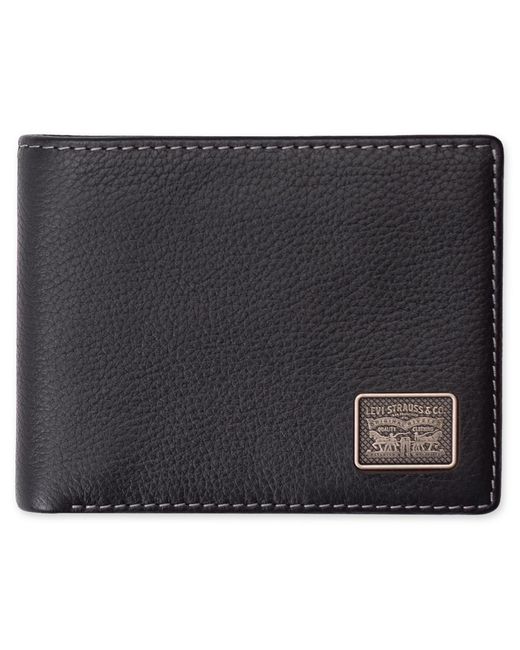 Levi's Black Rfid-blocking Leather Bifold Wallet for men