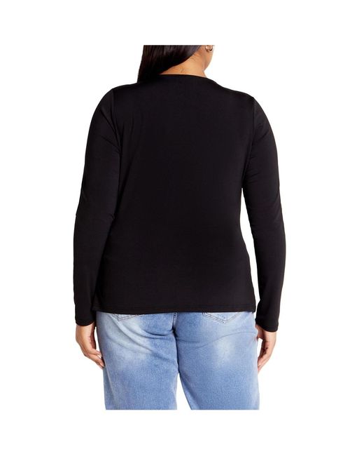 City Chic Black Plus Size Izzy Top