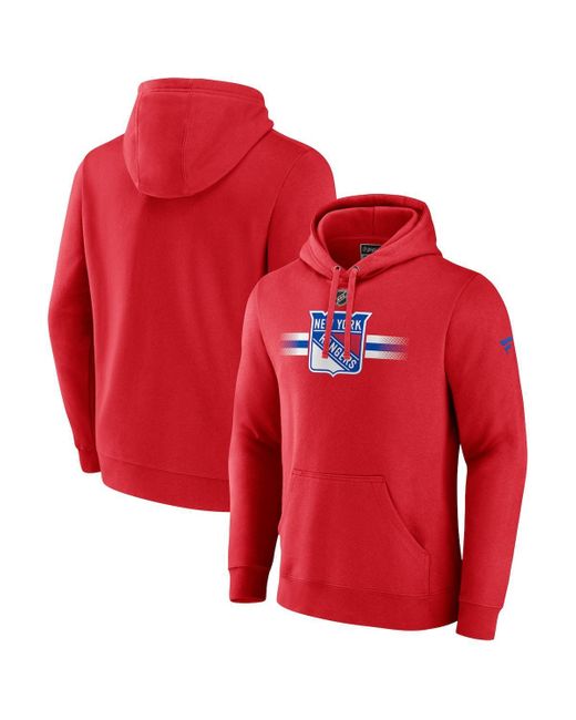 Fanatics Red New York Rangers Authentic Pro Secondary Pullover Hoodie for men