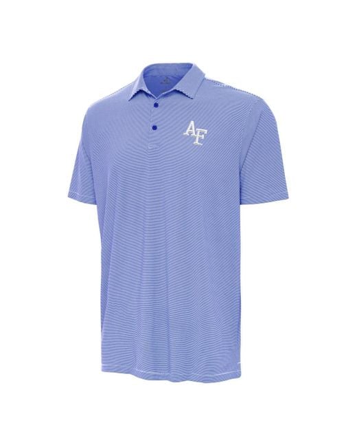 Antigua Blue Royal/white Air Force Falcons Twine Polo Shirt for men