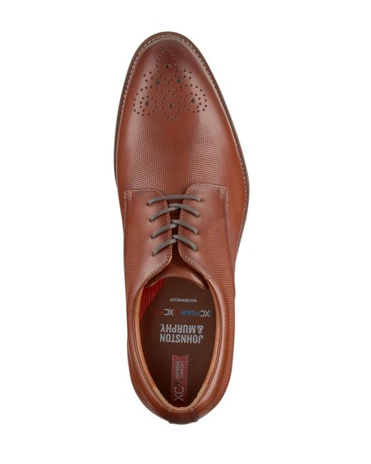 Johnston & Murphy Brown Copley Round Toe Wingtip Shoes for men