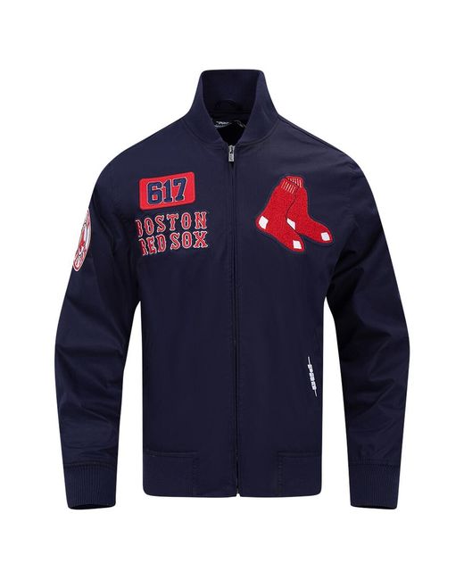 Pro Standard Blue Boston Red Sox Area Code Twill Full-zip Jacket for men