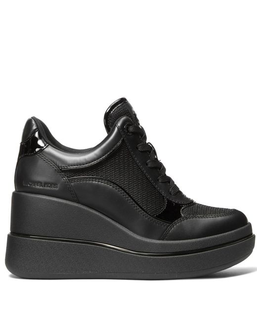 Michael Kors Black Michael Emmy Wedge Trainer Sneakers