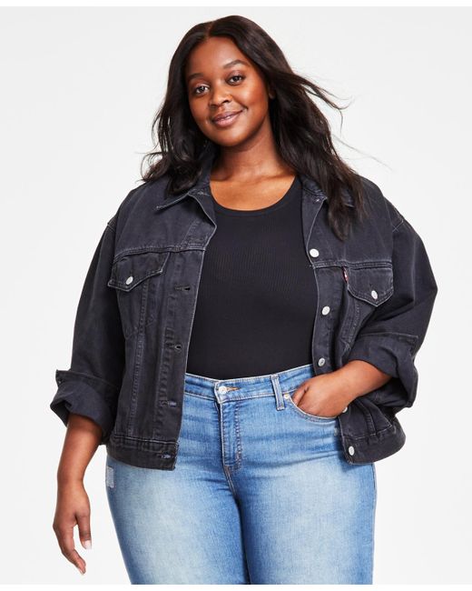 Levi s Plus Size 90s Cotton Denim Trucker Jacket in Black Lyst