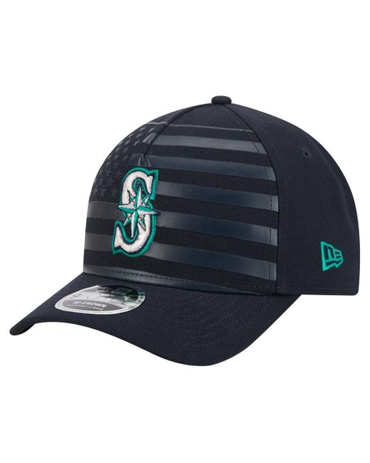 KTZ Blue Seattle Mariners American Flag 9forty M-crown A-frame Adjustable Hat for men