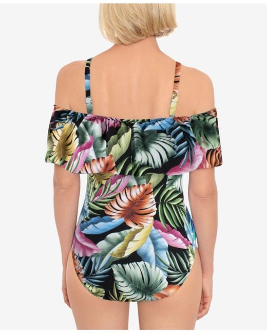 Swim Solutions Synthetic Offtheshoulder Tummycontrol Onepiece
