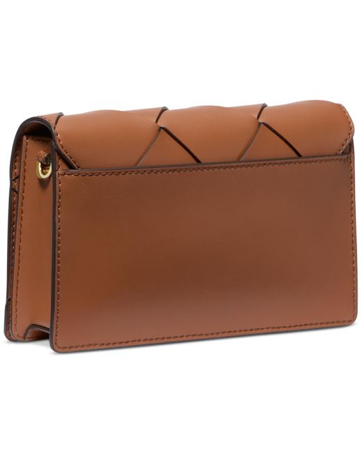 Michael Kors Brown Michael Jet Set Small Flap Chain Leather Crossbody