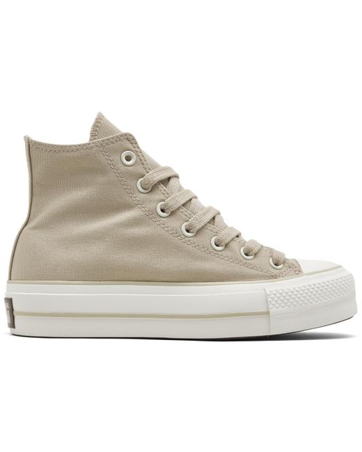 Converse Natural Chuck Taylor All Star Lift Platform Canvas Casual Sneakers From Finish Line