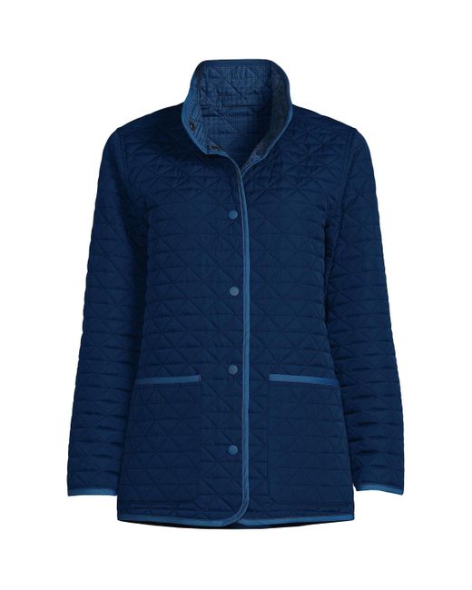 Lands' End Blue Plus Size Insulated Reversible Barn Jacket