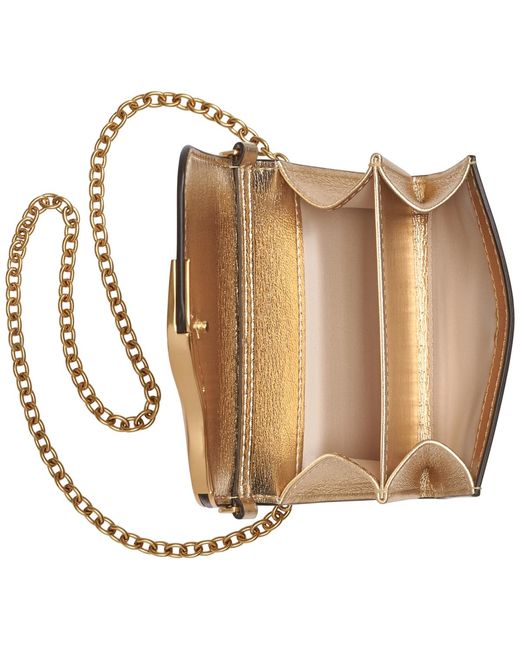 Donna Karan White Malverne Metallic String Wallet