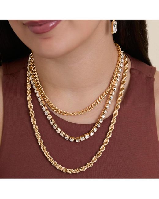 Jessica Simpson White 3-piece Twisted Chain Link Necklace Set