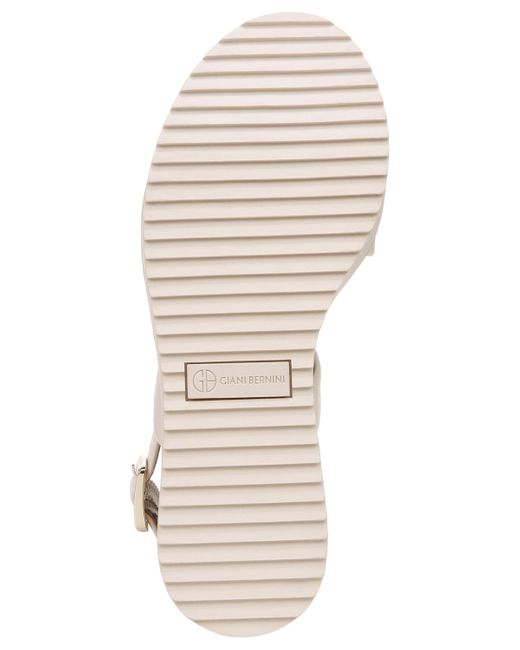 Giani Bernini Natural Cessey Memory Foam Flatform Wedge Sandals