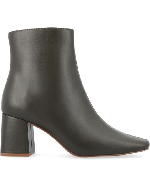 Journee Collection Gray Haylinn Block Heel Dress Booties