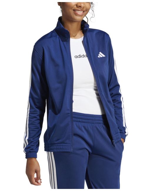 Adidas Blue Tricot 3-stripes Track Jacket