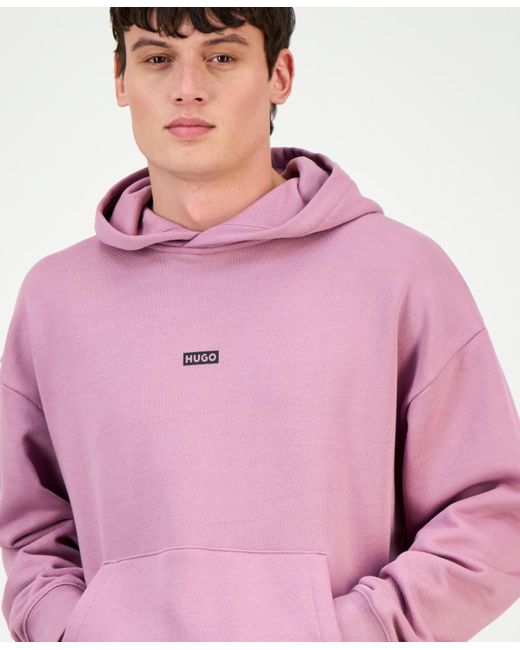 Boss Pink Nazardo Long-sleeve Logo Hoodie for men