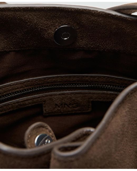 Mango Brown Suede Bucket Bag
