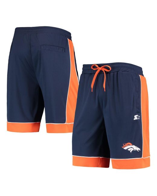 Starter Blue Navy/orange Denver Broncos Fan Favorite Fashion Shorts for men