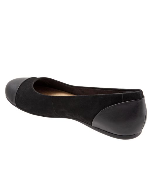 Softwalk® Black Sonoma Cap Toe Flat