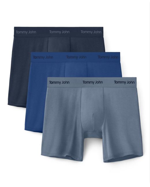 Tommy John Blue 3-pack Tagless Boxer Briefs for men