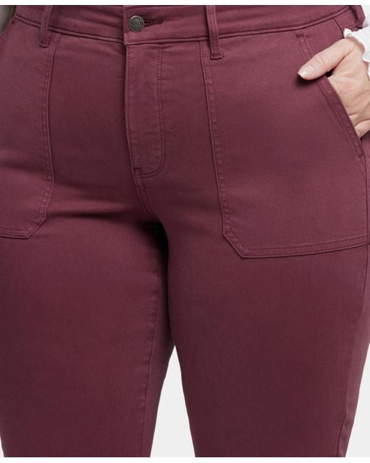 NYDJ Red Plus Size Marilyn Straight Leg Denim Jeans