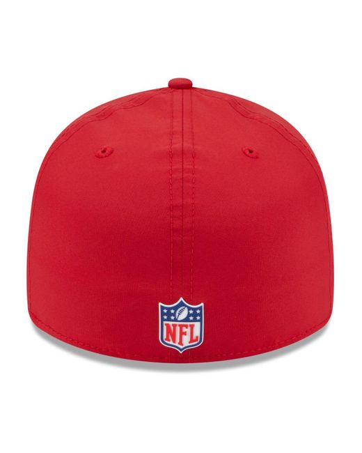 KTZ Red Tampa Bay Buccaneers 2025 Sideline Retro Crown 59fifty Fitted Hat for men