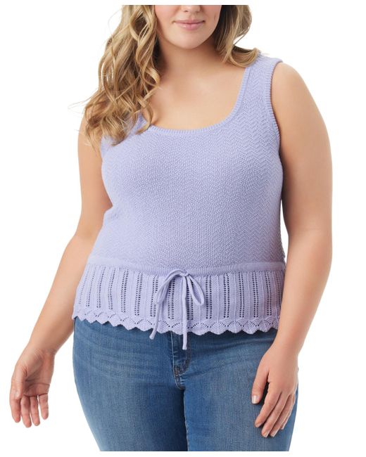 Jessica Simpson Purple Trendy Plus Size Sierra Drawstring Sweater Tank Top