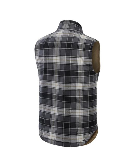 Fanatics Multicolor Tan/charcoal Baltimore Orioles Reversible Canvas Plaid Patch Full-zip Vest for men