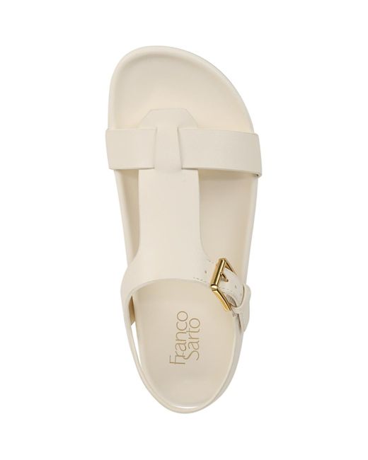 Franco Sarto White Bellamy Open Round Toe Strappy Sandals