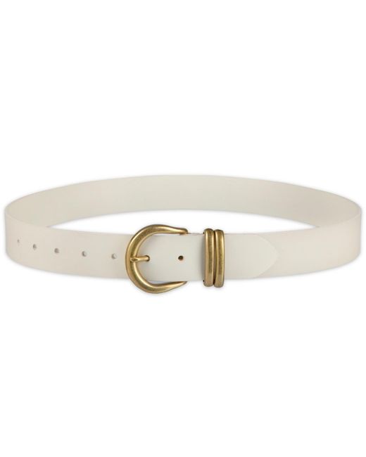 Levi's White Double Metal Loop Leather Belt