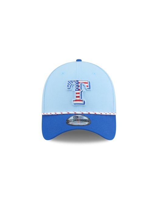 KTZ Light Blue/blue Texas Rangers 2025 Fourth Of July 39thirty Flex Hat for men