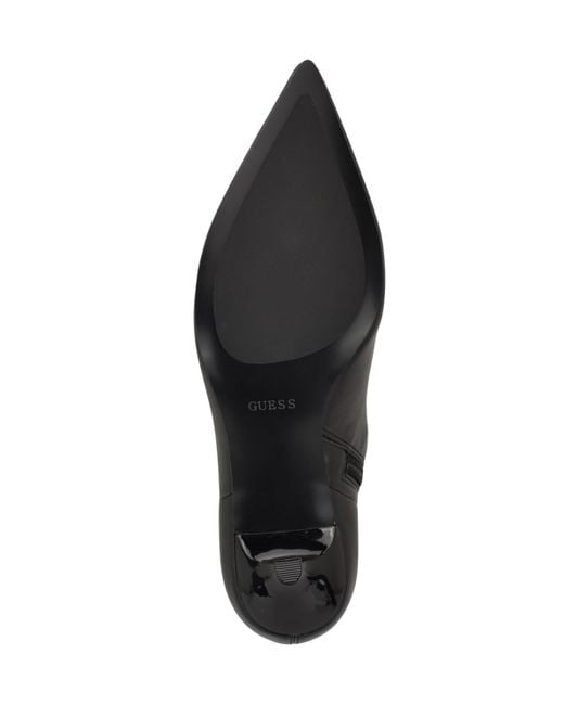 Guess Black Yanka Pointed Toe Kitten Heel Dress Booties