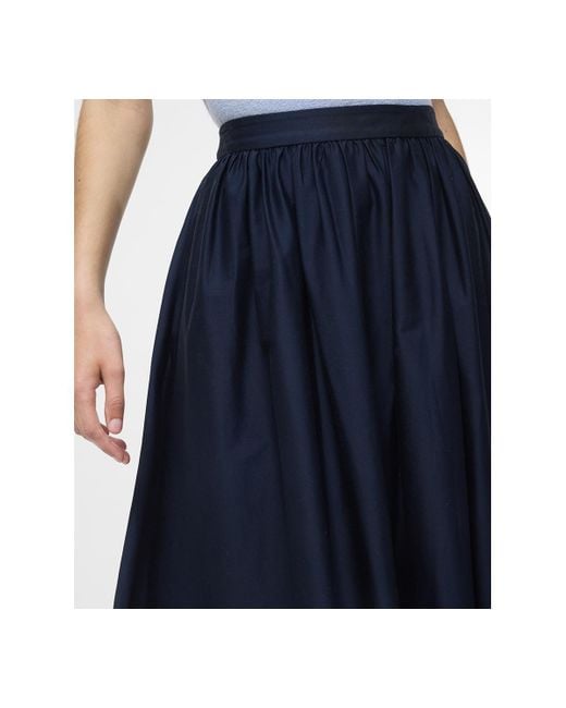 French Connection Blue Sateen Weave Maxi Skirt
