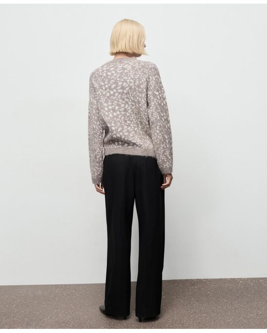 Mango Gray Animal Print Sweater