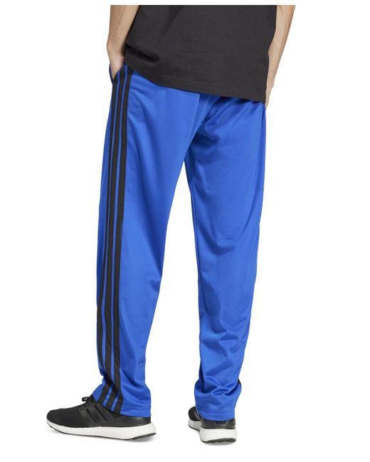 Adidas Blue 3-stripes Regular-fit Tricot Track Pants for men